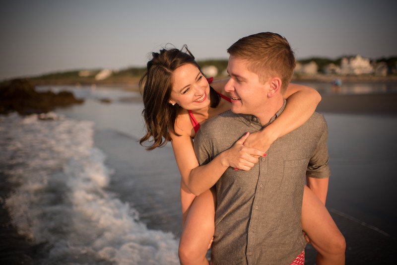 Summer Fun Engagement Session Higgins Beach