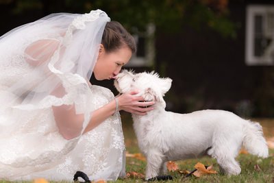 A bride and her dog