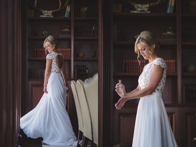 Bride getting ready at Point Lookout