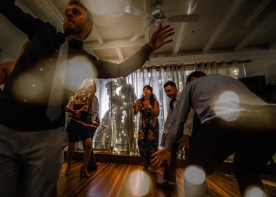 Bride and Groom Sneak off during the reception